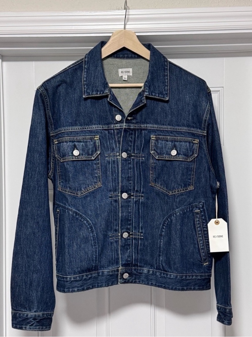 NWT RE/DONE 1 Year Wear Vintage Blue Classic Denim Jacket Mens XL $450 - Picture 3 of 16